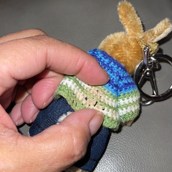 Preloved Prada rabbit key chain great condition silver hardware 5” tall - Picture 9 of 9